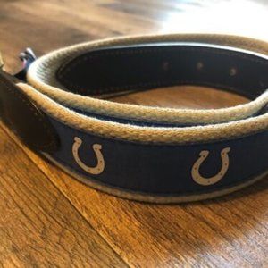 NWT Vineyard Vines Indianapolis Colts brass buckle canvas leather size 30 belt